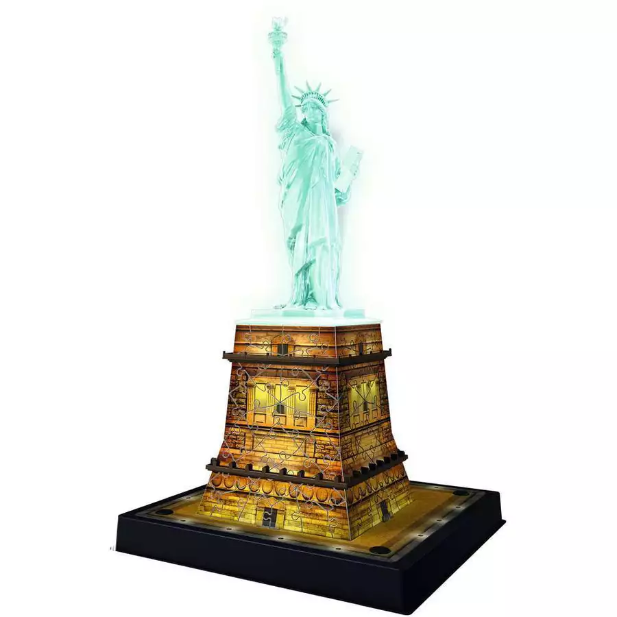 Ravensburger Freiheitsstatue bei Nacht bunt