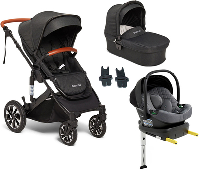 Beemoo Maxi 4 Duovogn Inkl. Beemoo Route Babybilstol & Base, Black/Mineral Gray