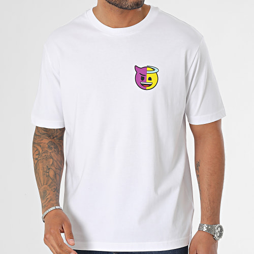 Tee Shirt Oversize Large Evil Or Good Blanc