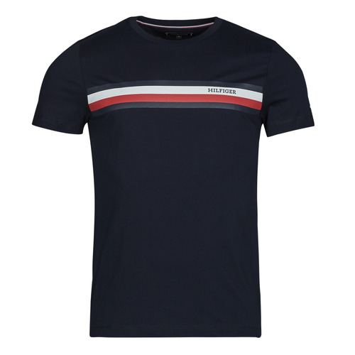 Tommy Hilfiger - RWB MONOTYPE CHEST STRIPE TEE - Marine
