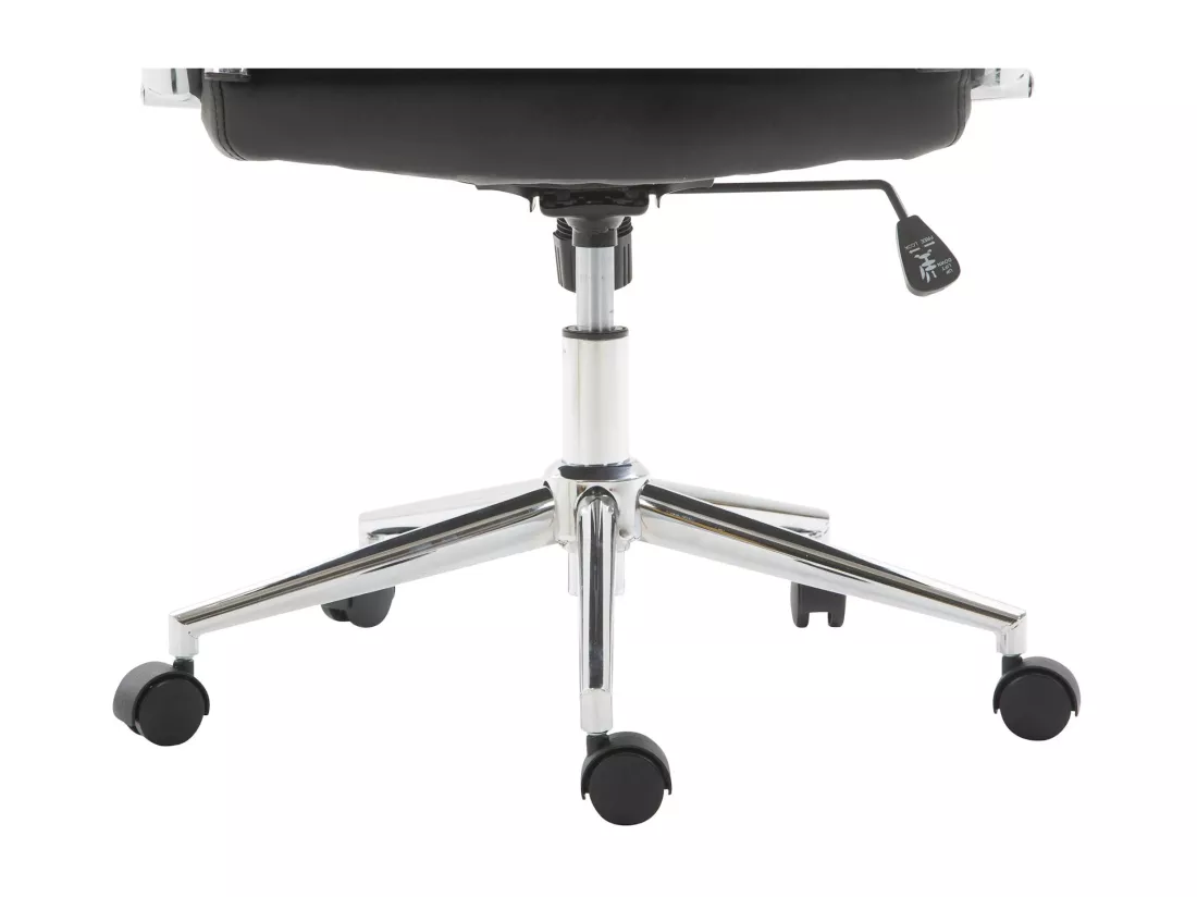 Chaise de bureau - Similicuir & Noyer - Noir - Kolumbus