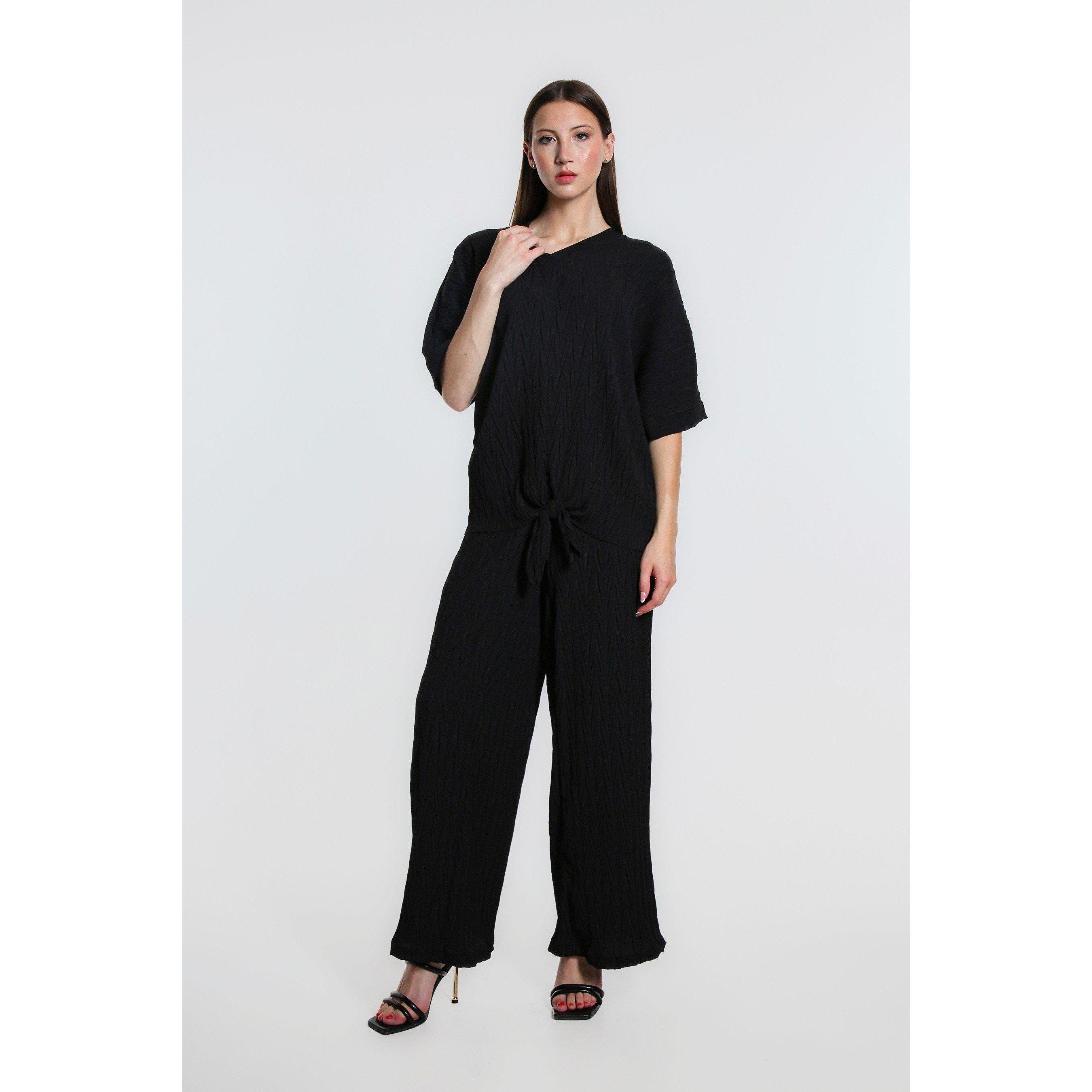 Be You Crinkle Tie Front Top and Trouser Co ord Set