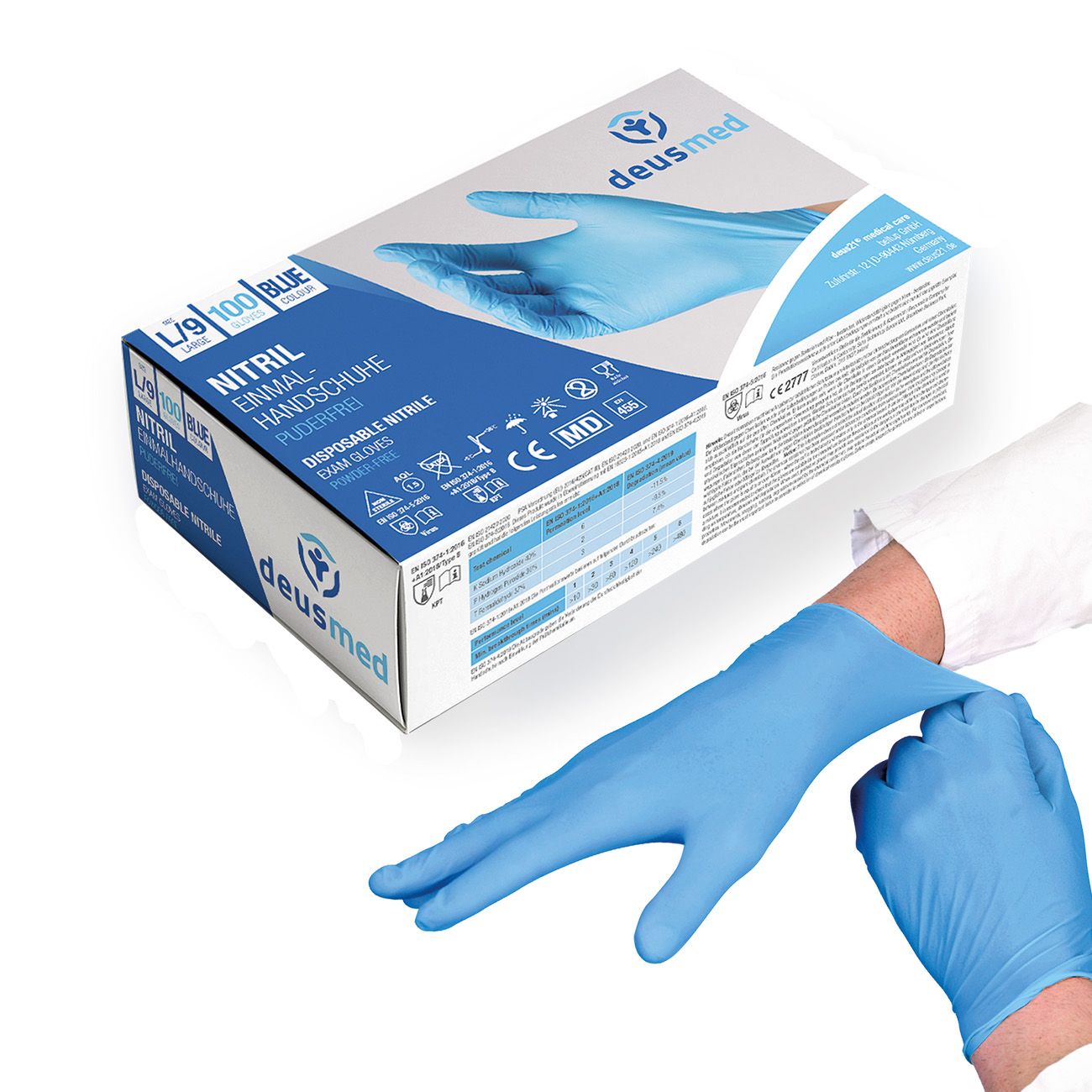 Deusmed Nitril Untersuchungs-Handschuhe