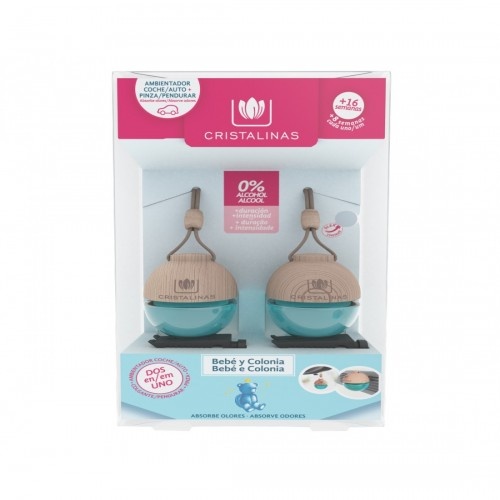 Kit com 2 refis para ambientador de animais de estimação, fragrância de bebê e colônia, cristalino