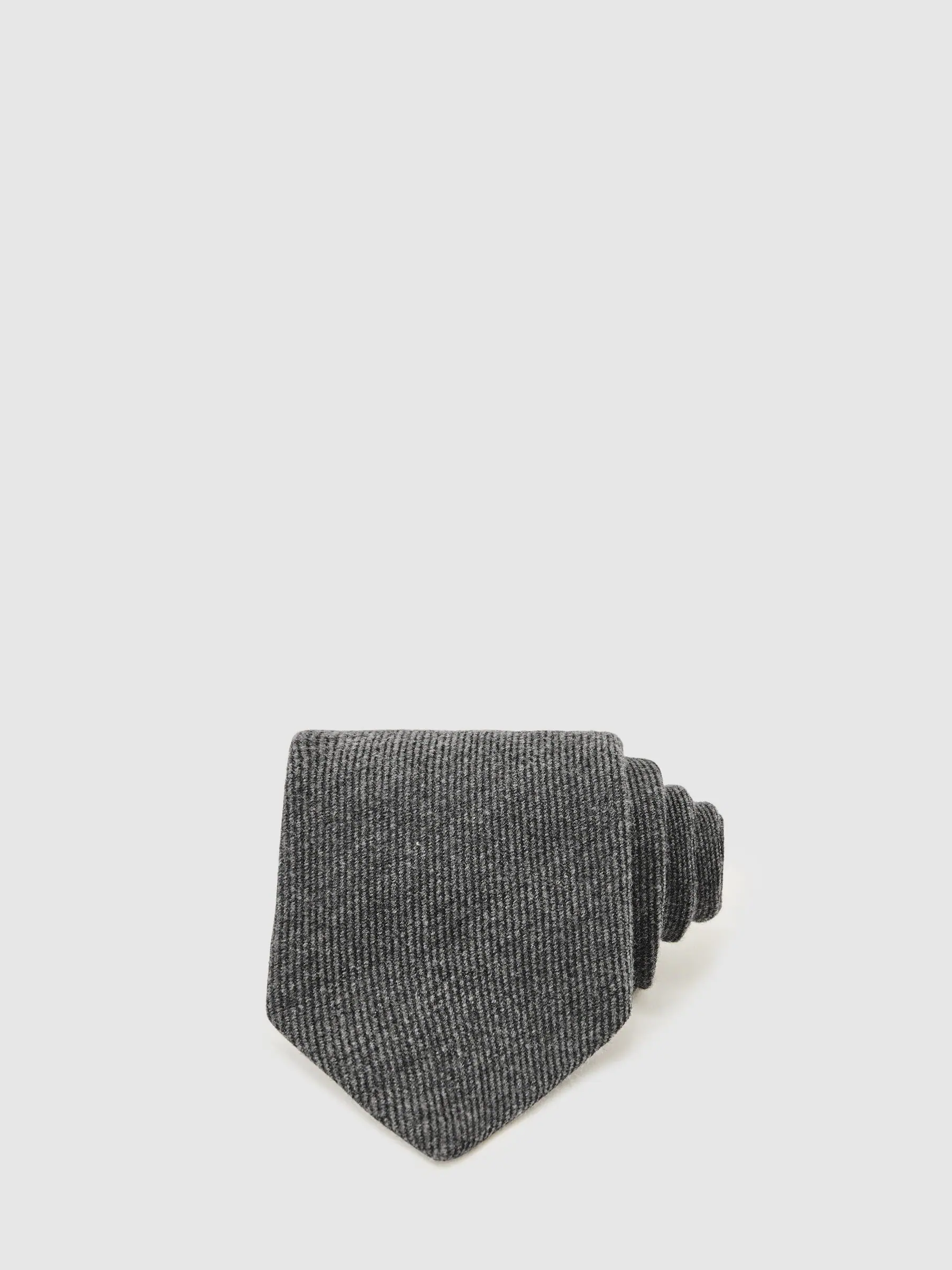 Antraciet - Reiss Donato Wool-Silk Textured Tie