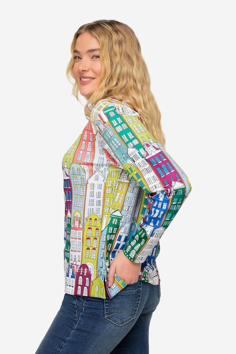 Sweatshirt, Häuser-Print