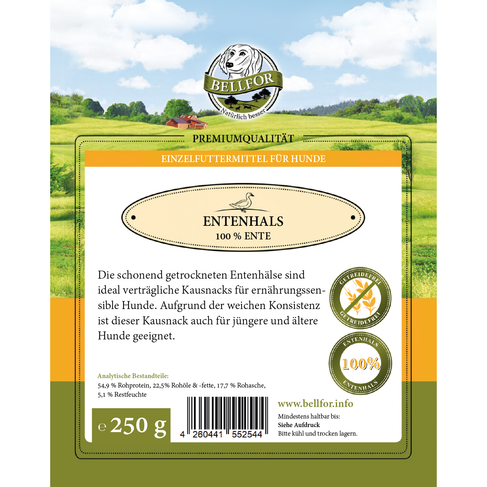 Snack pour chien - cou de canard - enten-hals - 250g