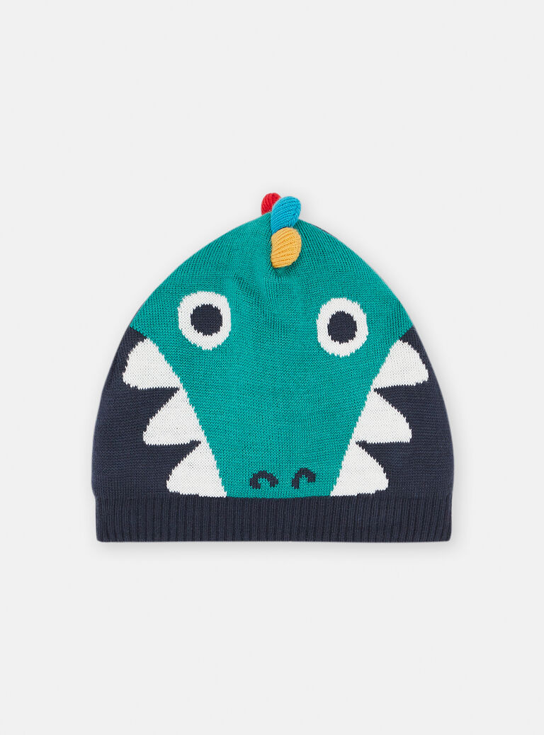 Bonnet bleu à animation crocodile