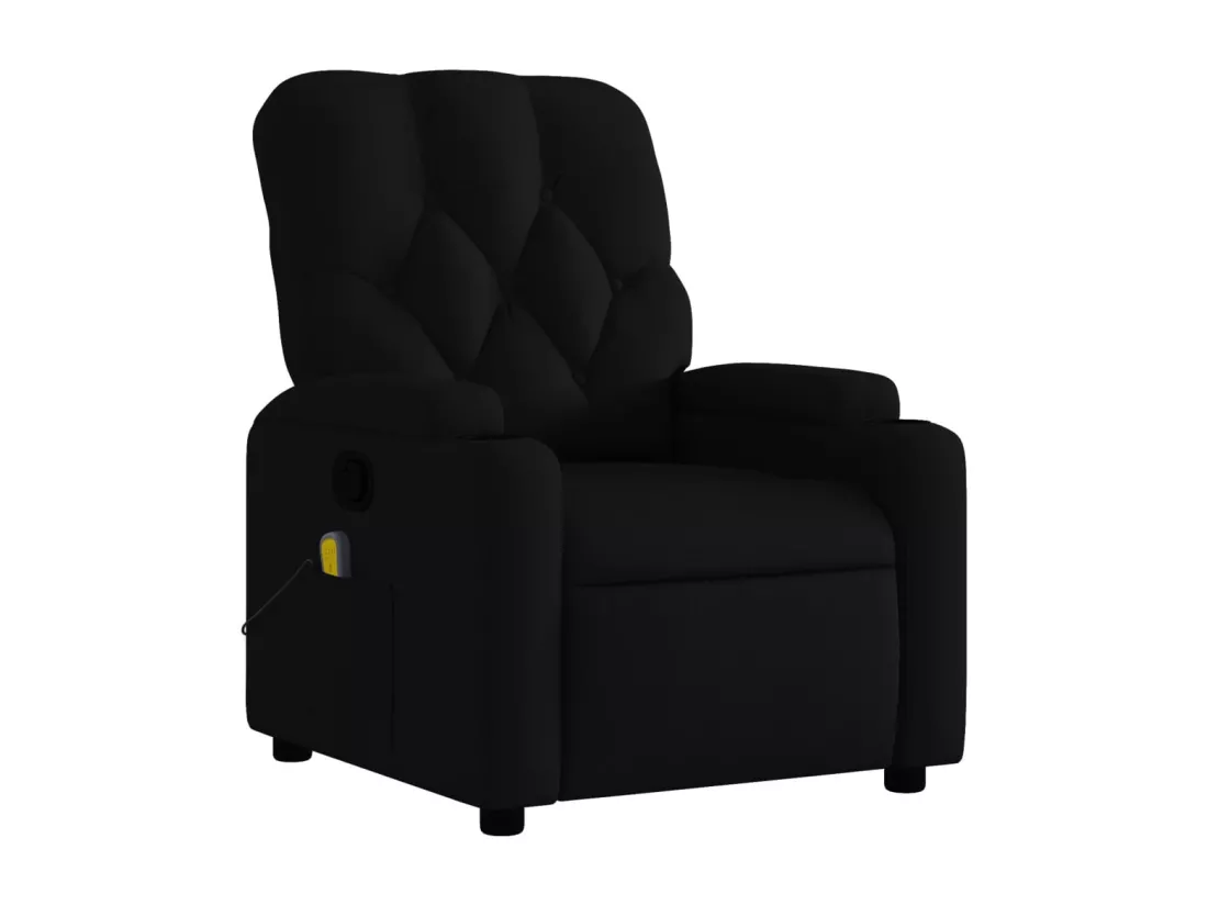 Fauteuil massant inclinable Noir Tissu