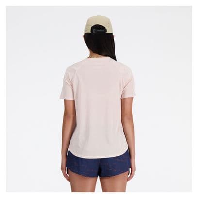 Maillot manches courtes New Balance Athletics Run Rose Femme
