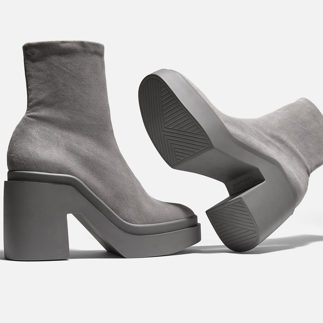 ANKLE BOOTS - NINA ankle boots, suede lambskin grey || OUTLET