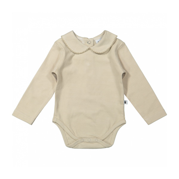 Klein Baby Oxford Tan Romper Lange Mouw - Mt. 50 - Beige