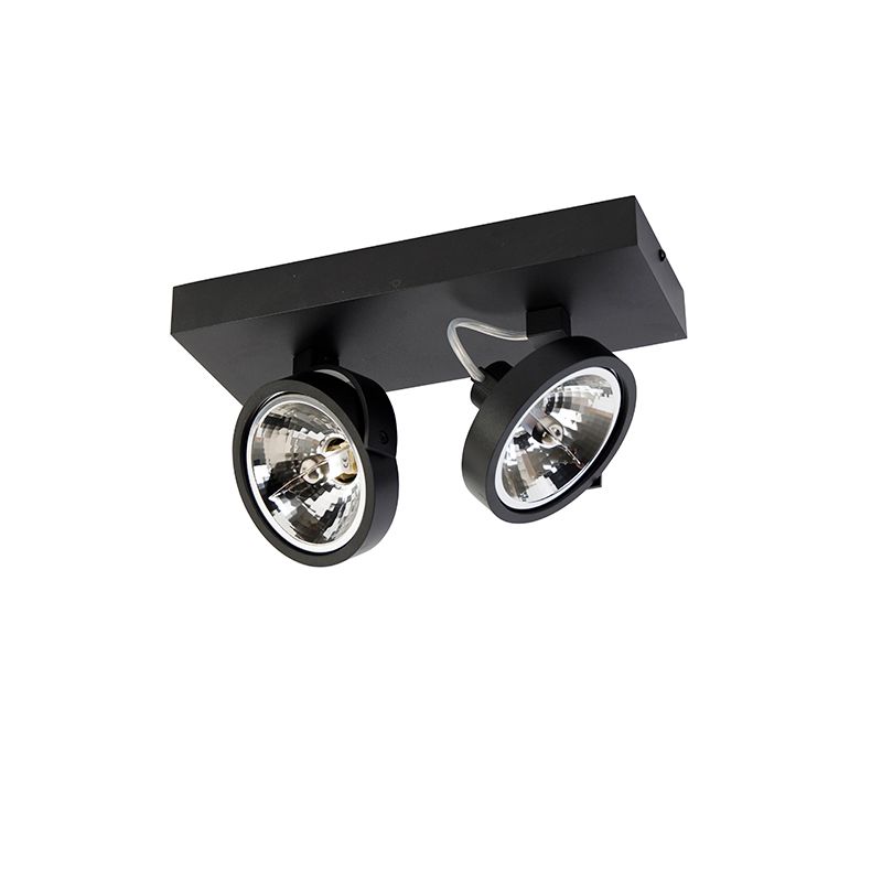 Design spot zwart verstelbaar 2-lichts - Go