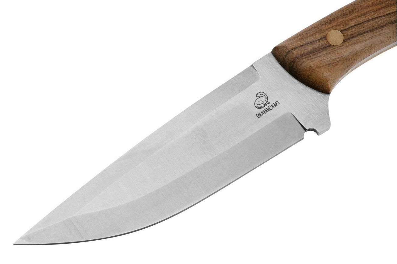 Beavercraft HGK1-ART Hunting Knife, Stainless Steel, Walnut Handle, vaststaand mes met versierd foedraal