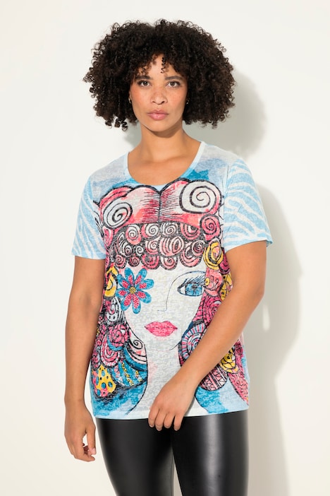T-Shirt, XL Frauen-Motiv, Halbarm