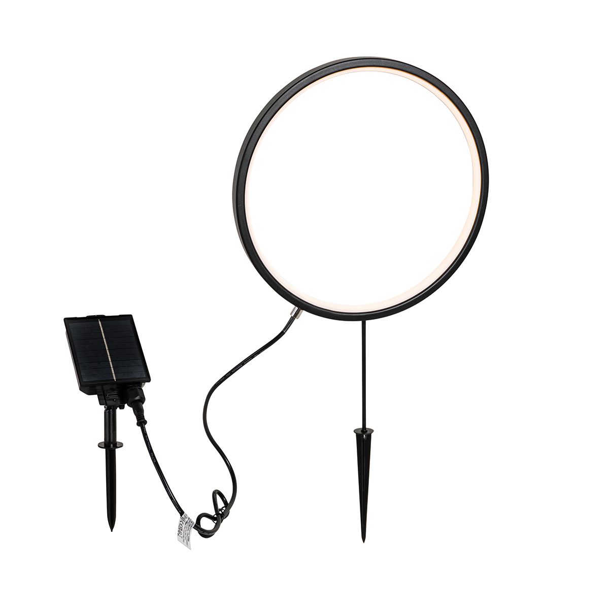Set van 2 prikspots zwart 60cm incl. LED oplaadbaar en solar IP65 - Adalind