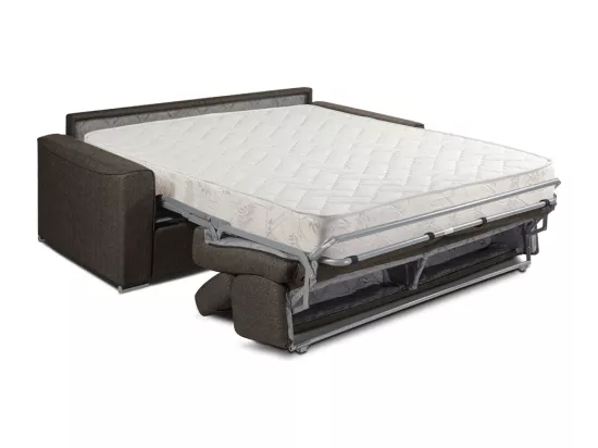 Canapé 2 places convertible express en tissu marron - Couchage 120 cm - Matelas 18 cm VIZIR