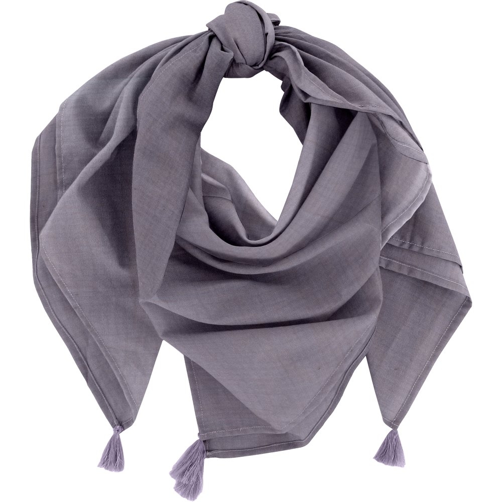 Foulard Pompon Gaze Lilas
