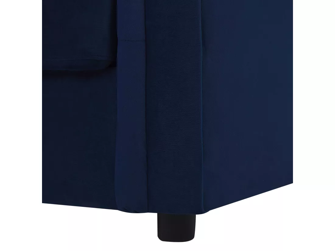 Canapé convertible 3 places en velours bleu foncé CHESTERFIELD