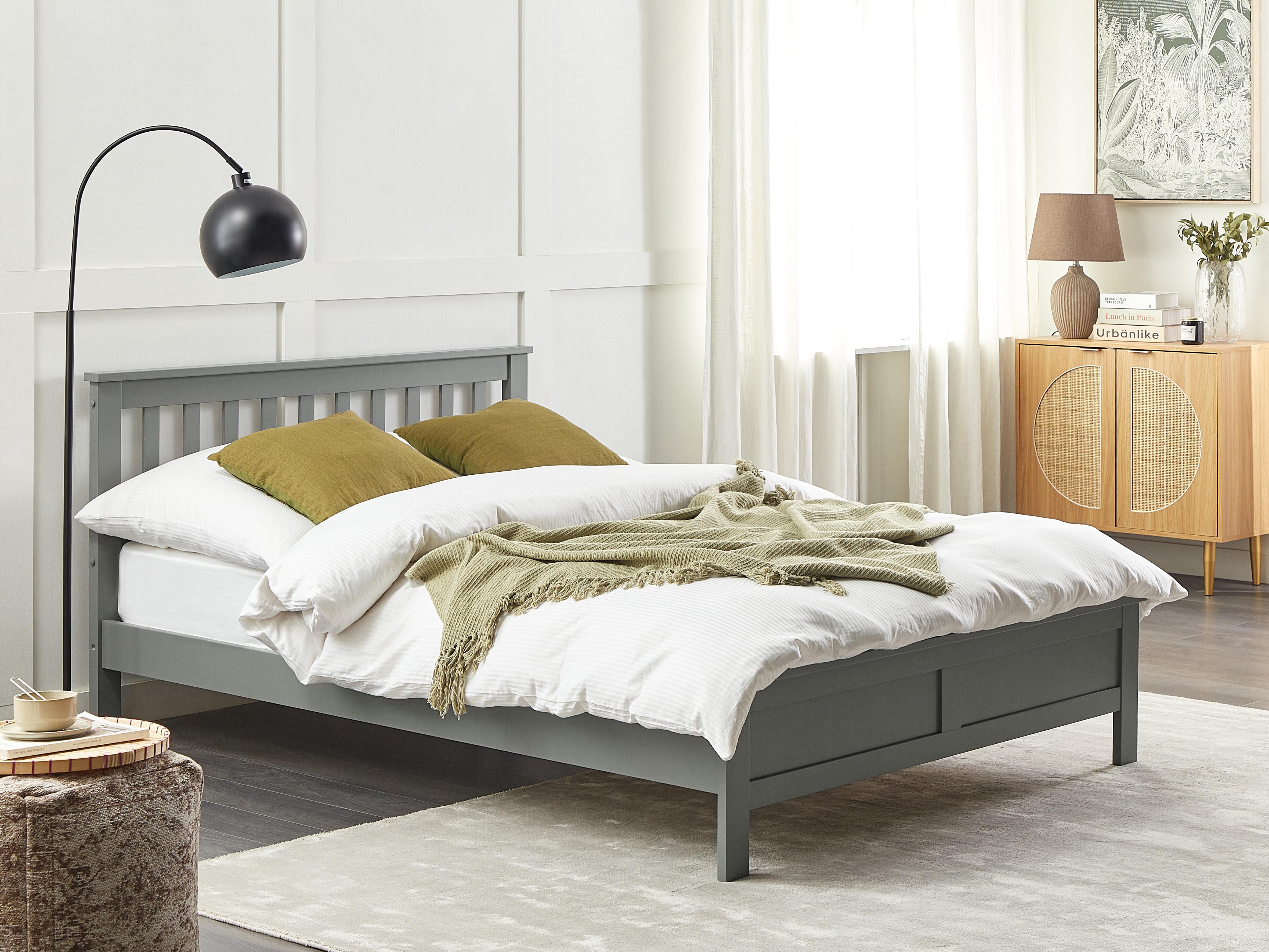 Bed Dennenhout MAYENNE 140 x 200 cm Grijs