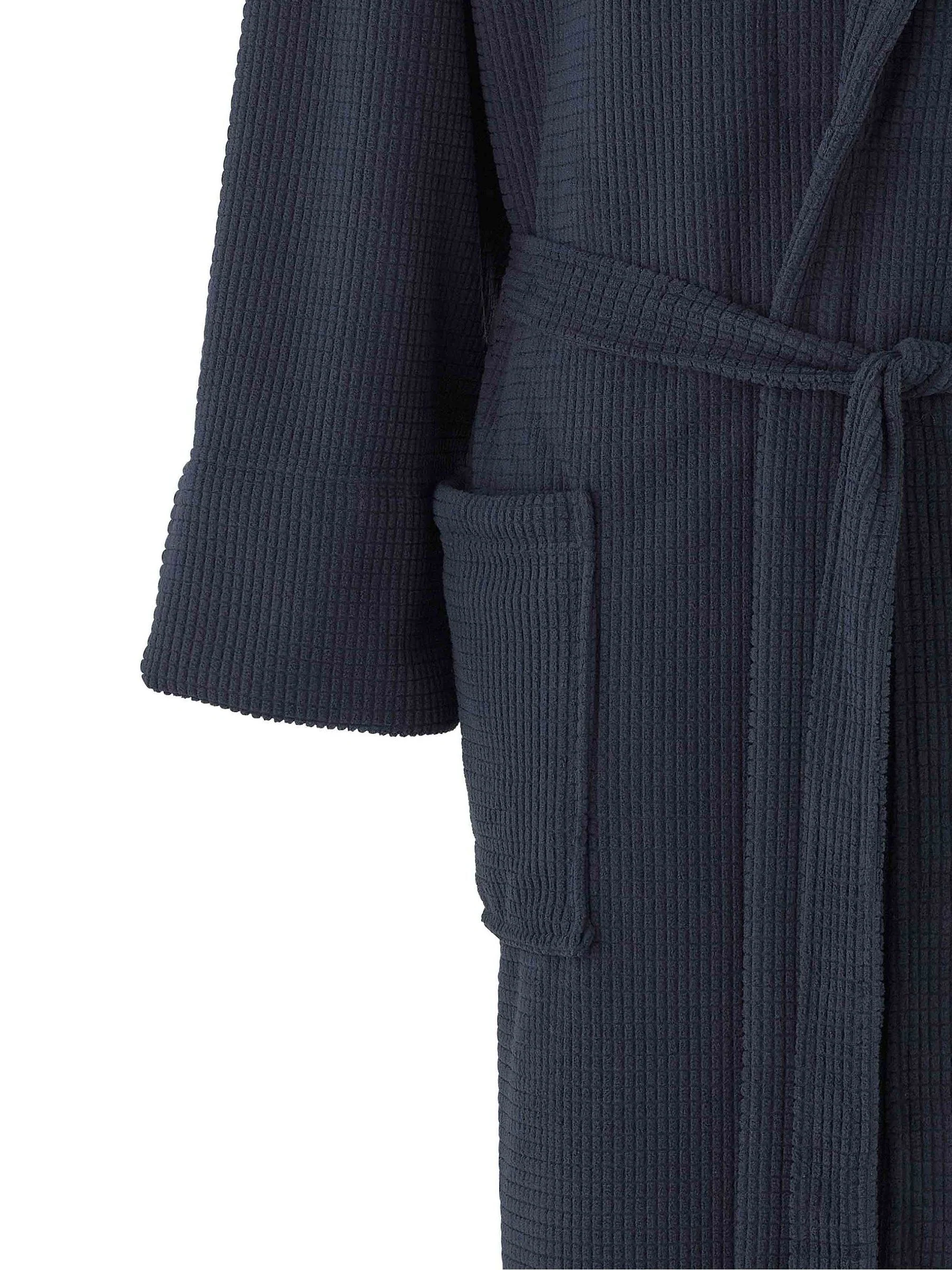 Savile Row Company Blue Lightweight Soft Waffle Fleece Dressing Gown
