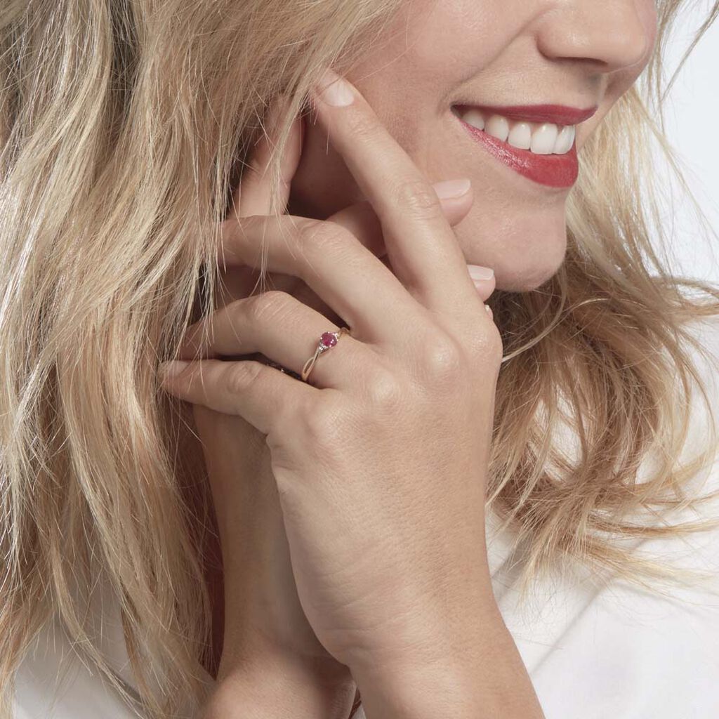 Bague Or Jaune Cassie Rubis Et Diamant