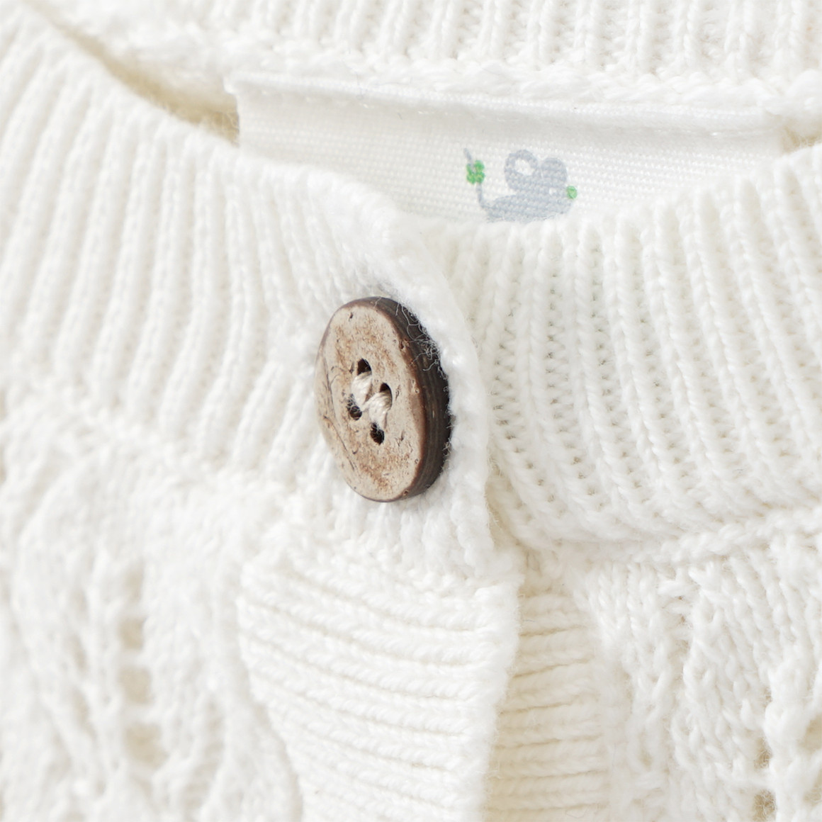 Topomini Pure Collection Newborn Strickjacke mit Ajour-Muster cremeweiss