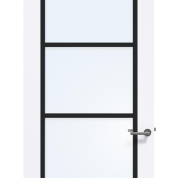 Arne & Bodil binnendeur ABB103 blank glas - extra wit afgelakt - glaslat diep zwart