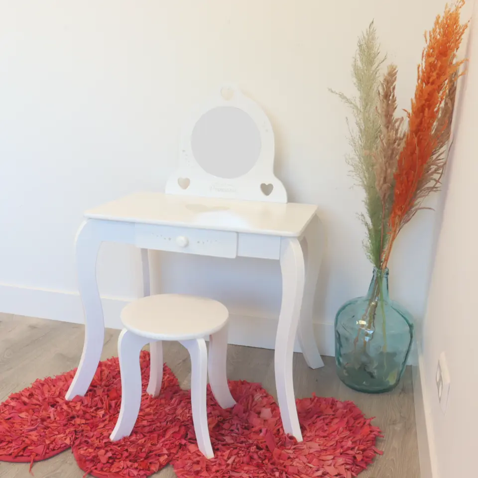 MISOU Make up Tafel voor Meisjes Kaptafel Kind met Kruk en Spiegel