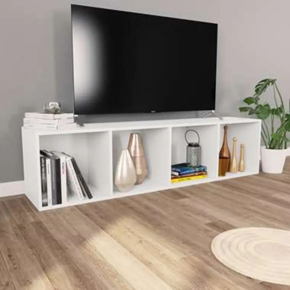 vidaXL - Boekenkast - Wit - Bewerkt hout - 36 x 30 x 143 cm