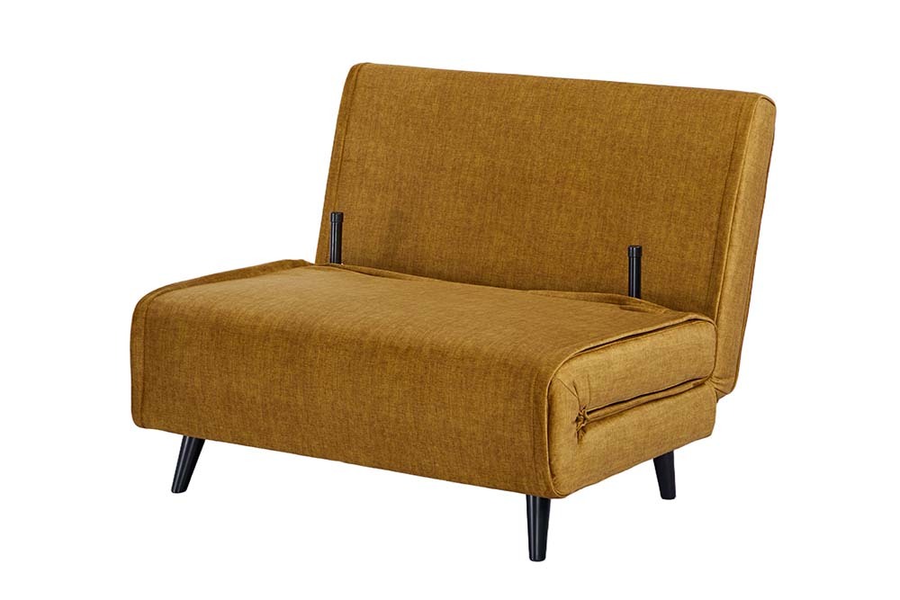 Retro Schlafsessel SMART MULTIFUNCTION 100cm senfgelb Vogue Velours Samt Bettfunktion