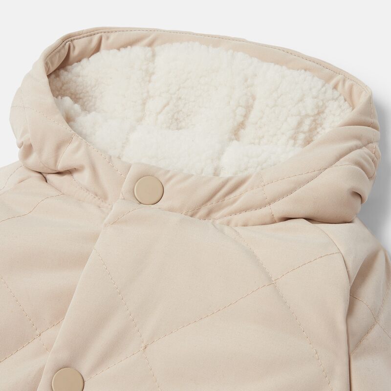 Manteau matelassé doublé à capuche beige mixte Absorba