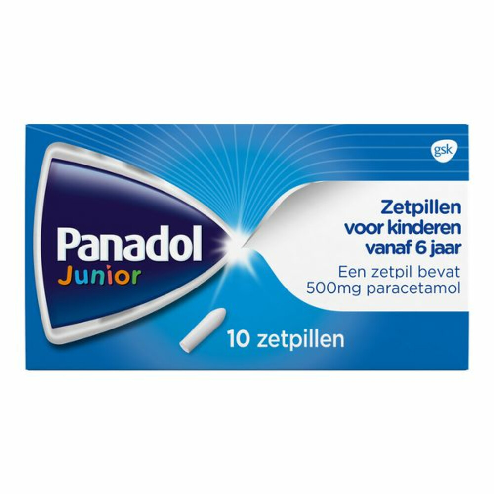 Panadol Junior Zetpillen 500 mg 6 jaar - 12 jaar10 stuks