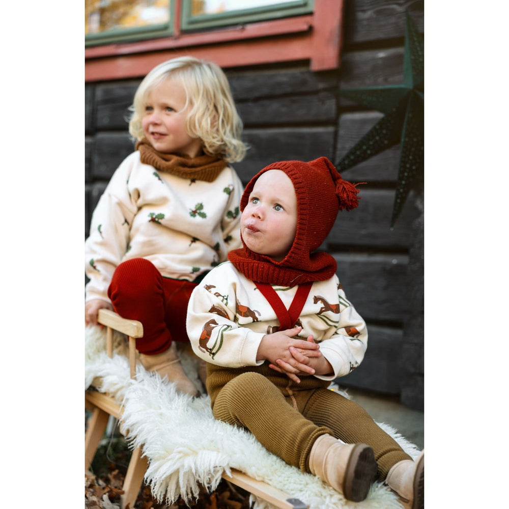 Køb Silly Silas Maple Leaf With Dark Forest Green Footless Strømpebukser Christmas Edition