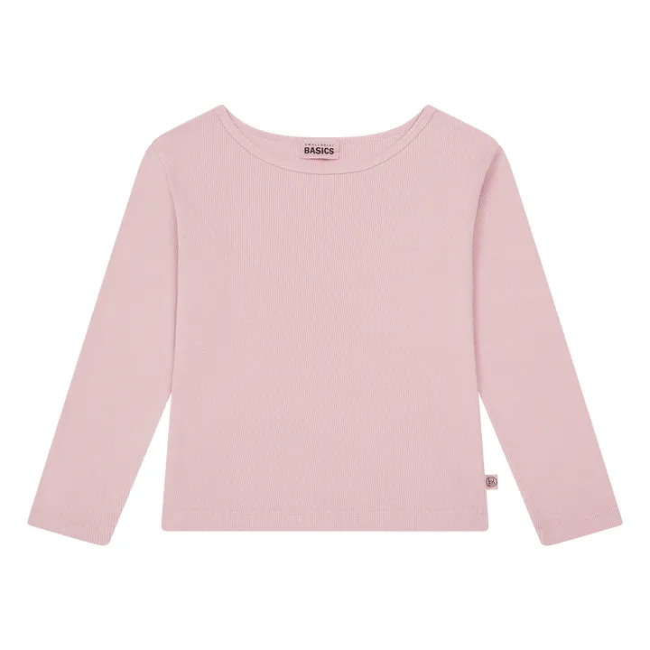SMALLABLE BASICS T-Shirt Côtelé Coton Bio | Vieux Rose