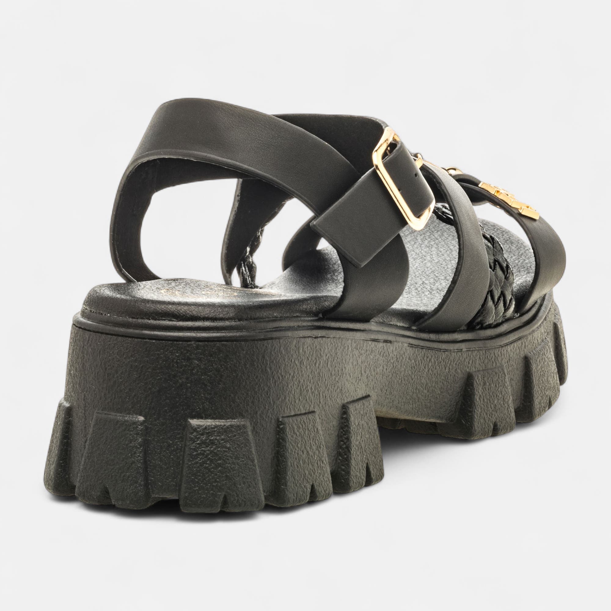 Sandales à talon compensé Femme noir