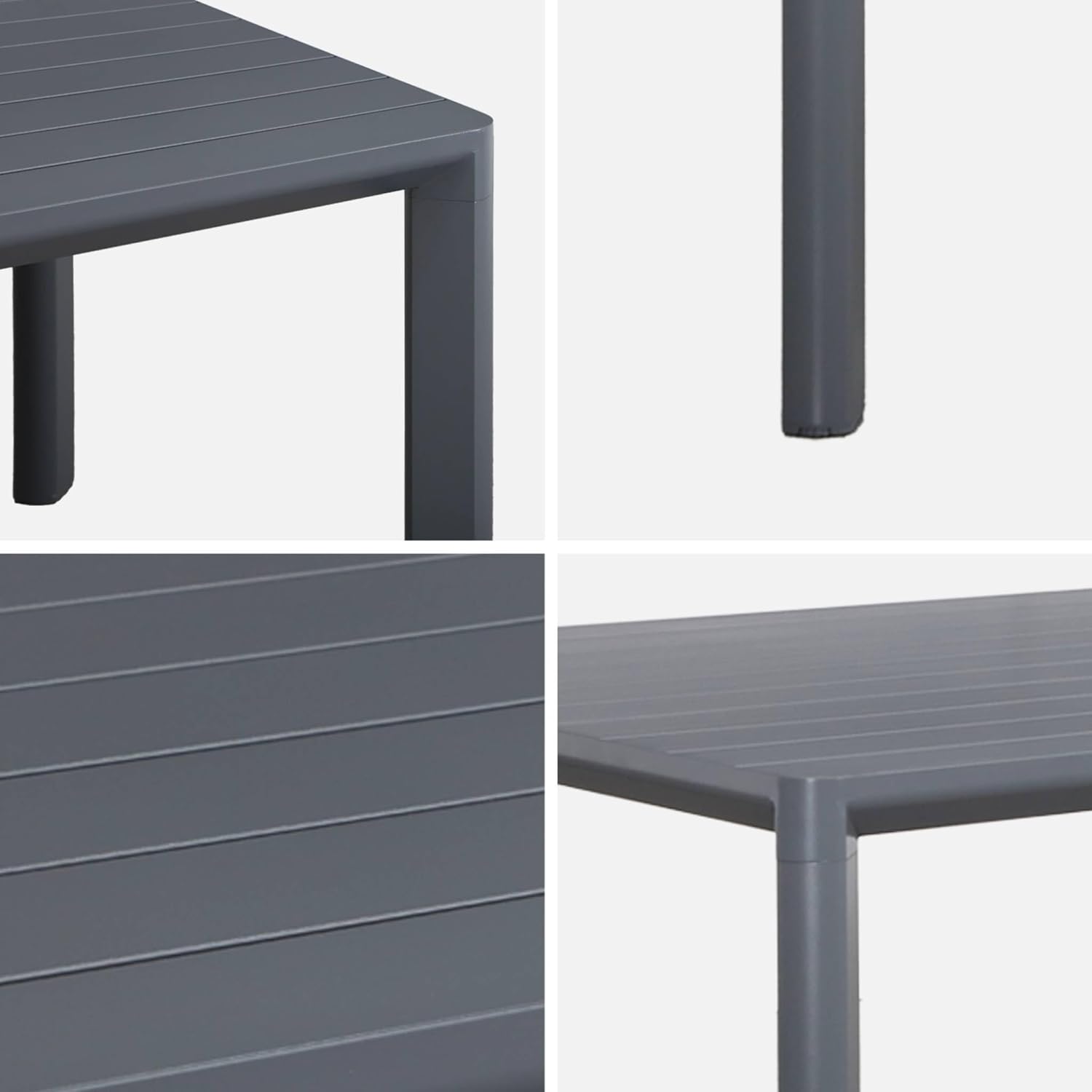 sweeek - Gartentisch Aluminium, 8 Plätze, 220 x 100 x 75 cm - Sacramento
