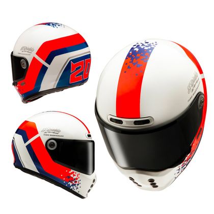 Casque Hjc V10 - FQ20 RETRO - Bleu / Rouge