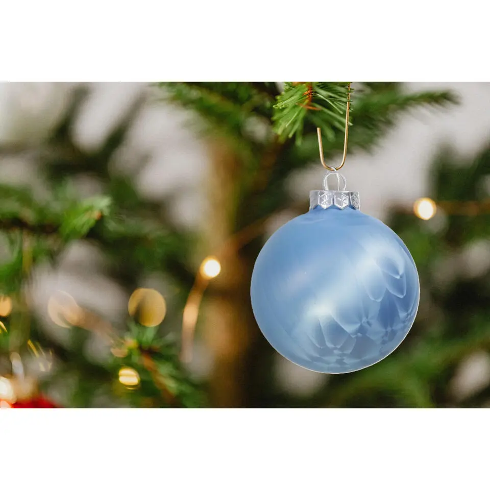 Othmar Decorations Luxe kerstballen - 16x -4 cm - blauw -glas