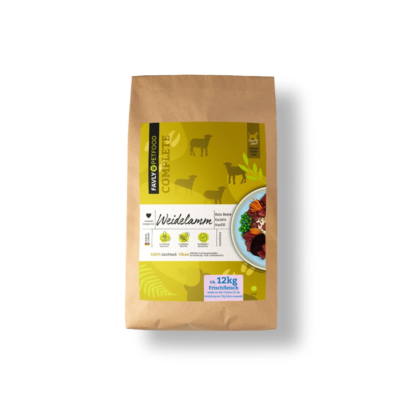 FAVLY Petfood Trockenfutter Lamm mit Karotte & Roter Beete 5 kg