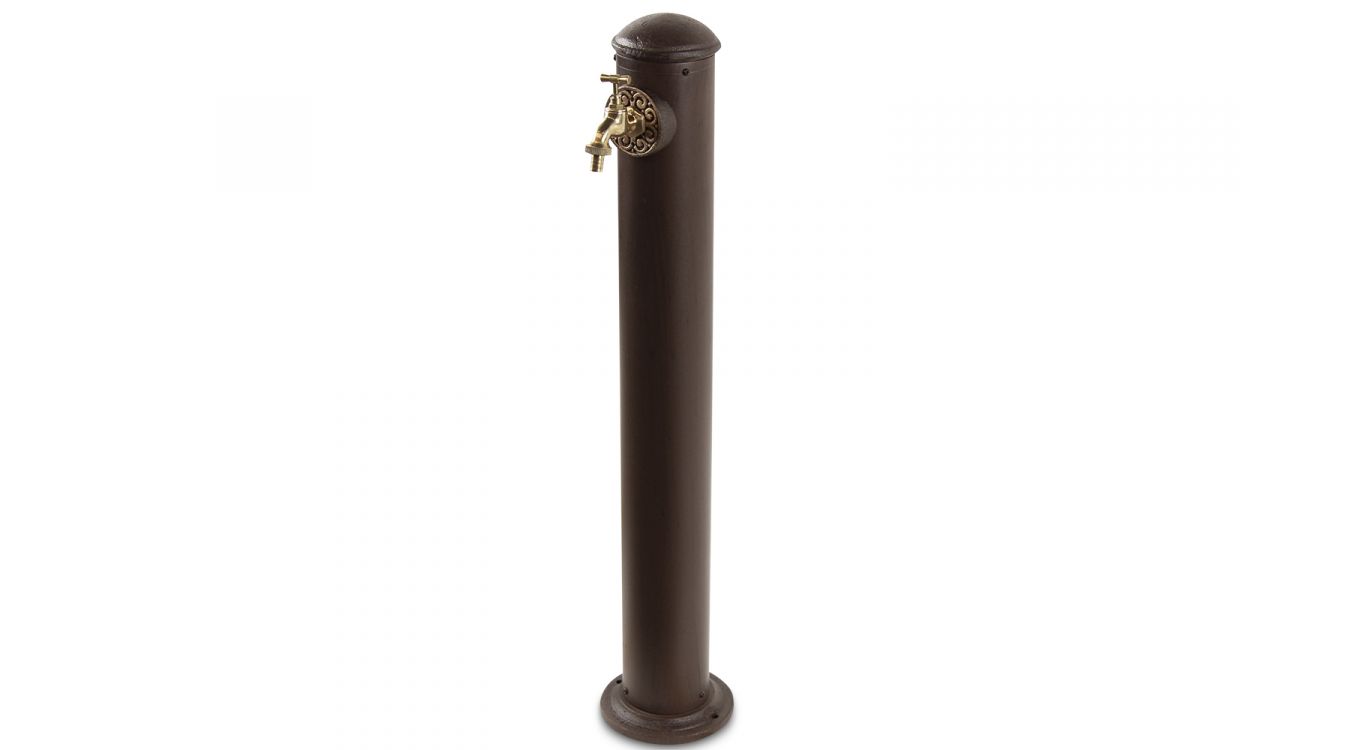 Fontaine de jardin métal marron 17.5x17.5x91cm