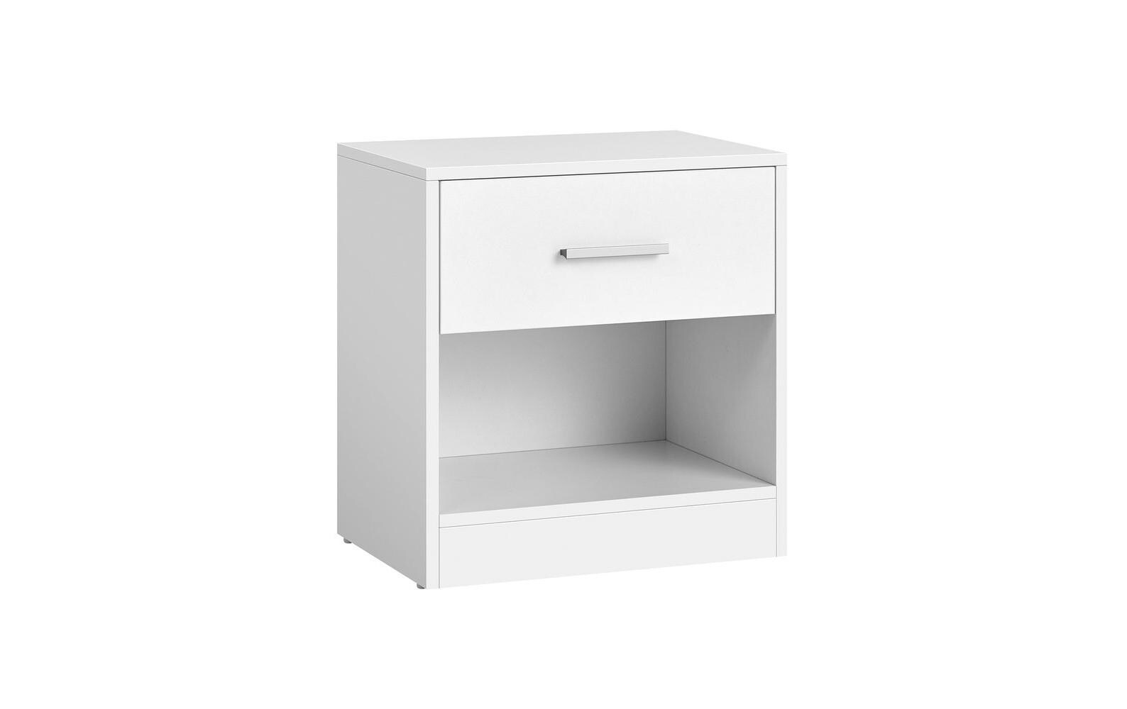 Nachttisch 39 x 41 cm, WeissNachttisch mit Schublade