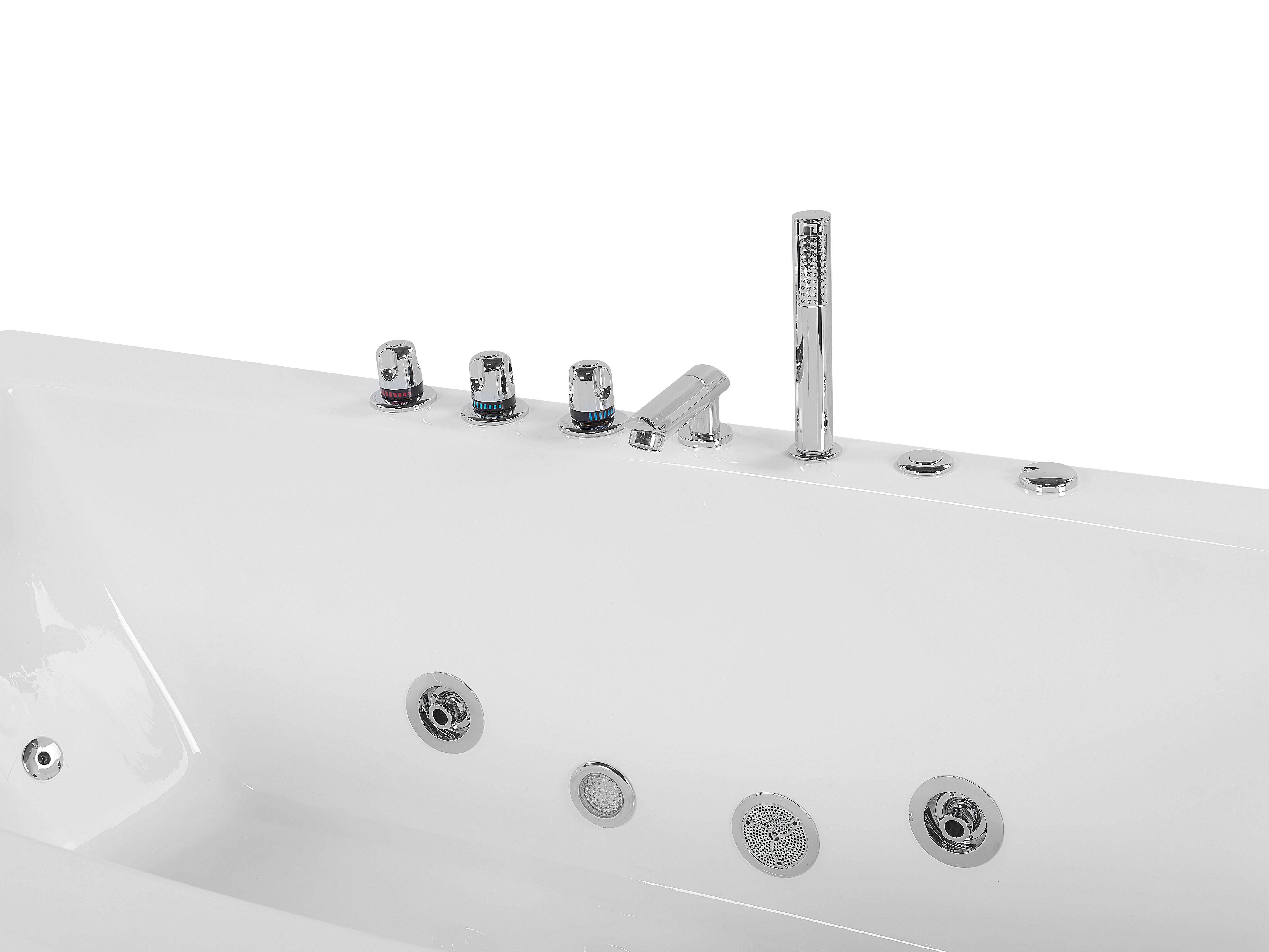 Hoek bubbelbad met LED MOOR 173 x 81 cm Wit