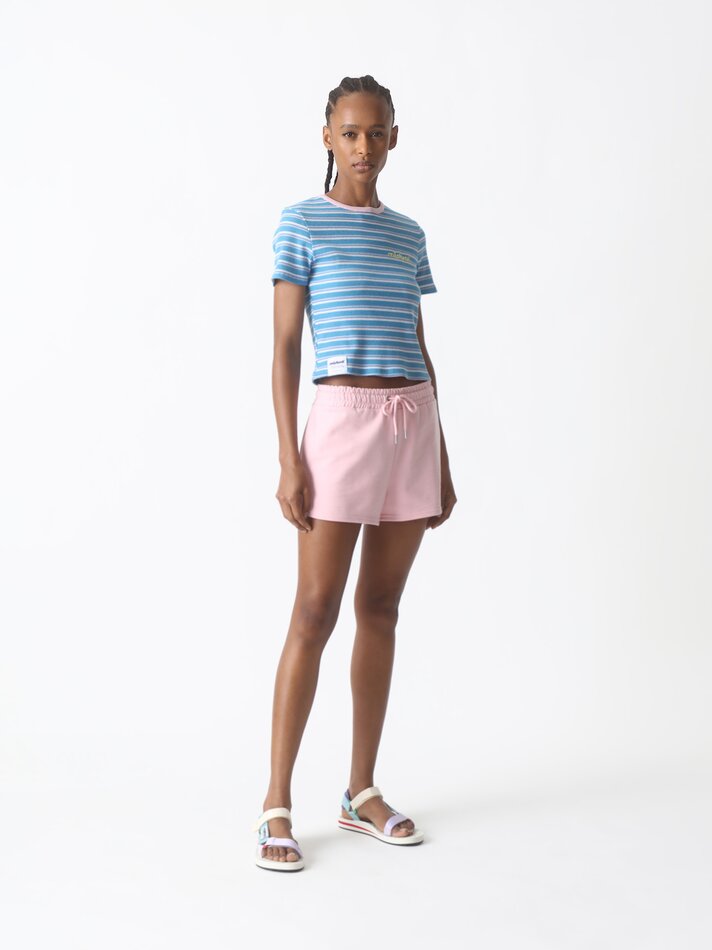 Camiseta cropped Mistral x Lefties - Azul Médio