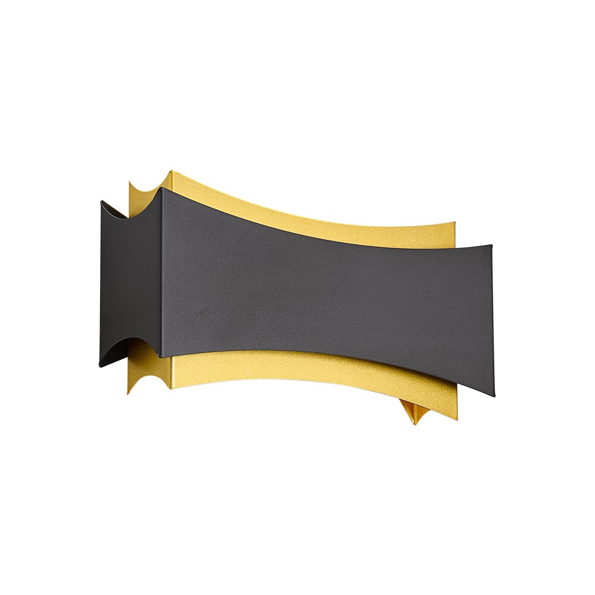 Moderne wandlamp zwart met goud - Plats