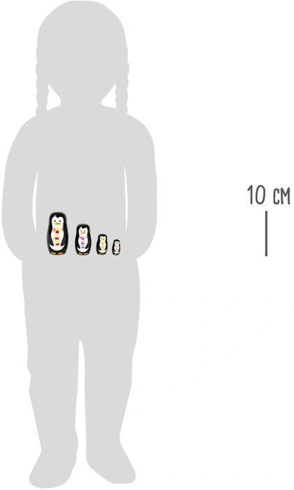 Matrjoschka PINGUIN-FAMILIE aus Holz