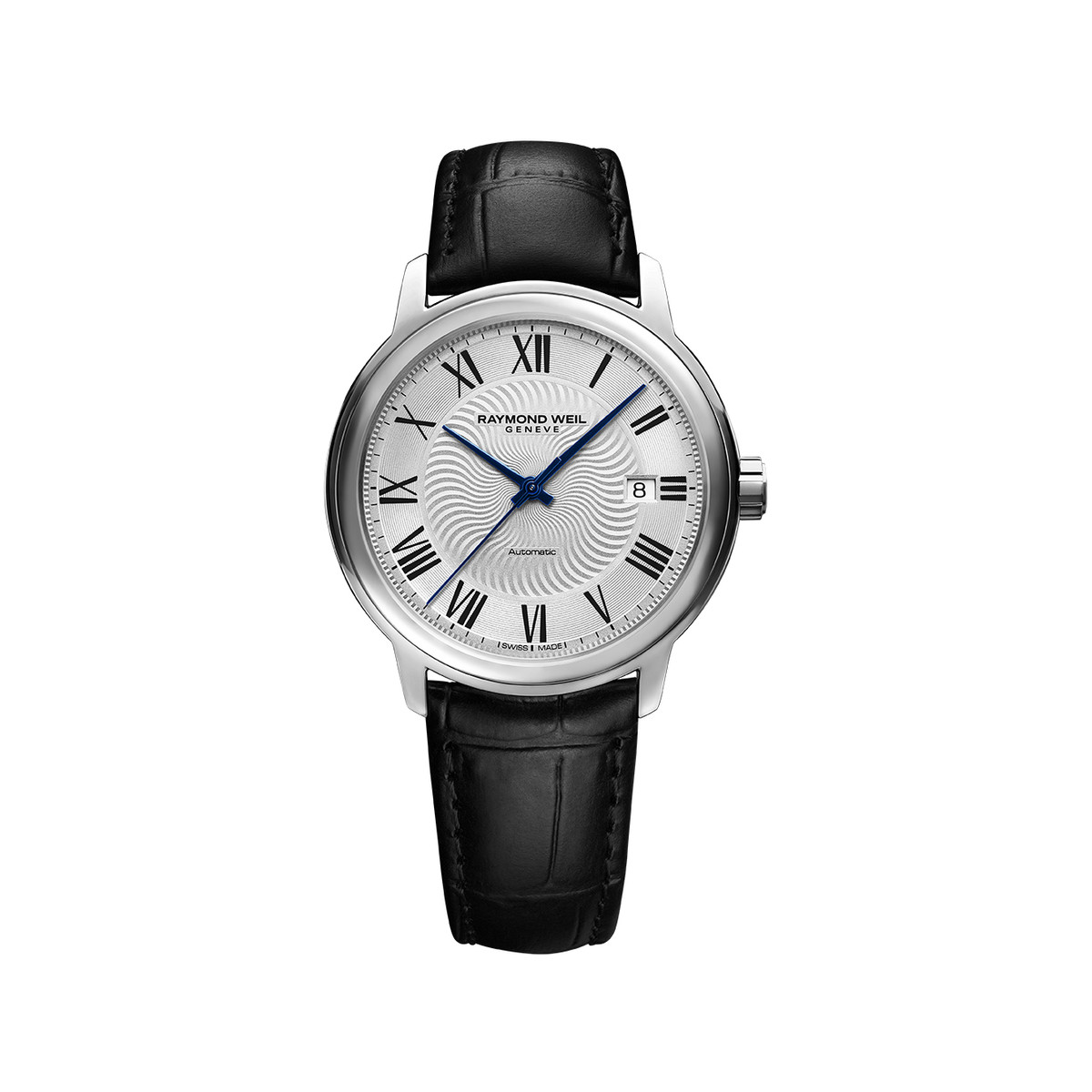 Montre Raymond Weil Maestro homme acier cuir noir