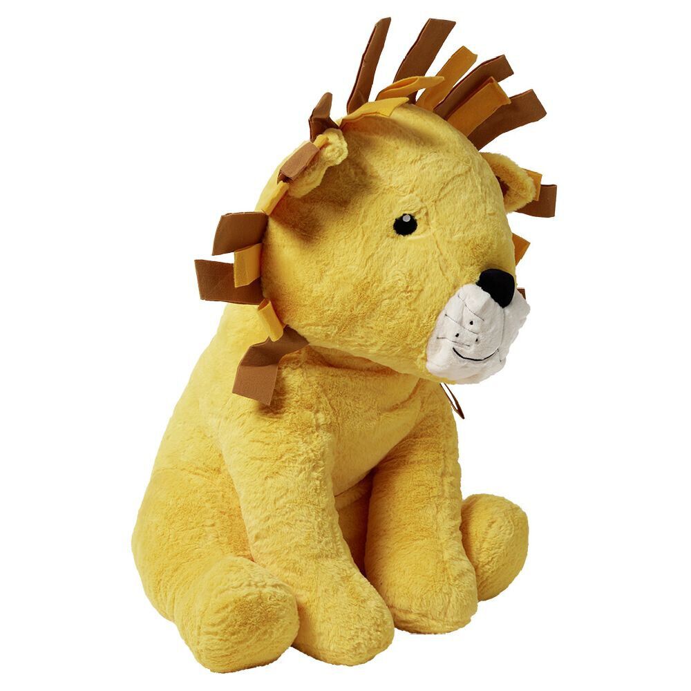 Peluche lion polyester 80x50x48cm jaune