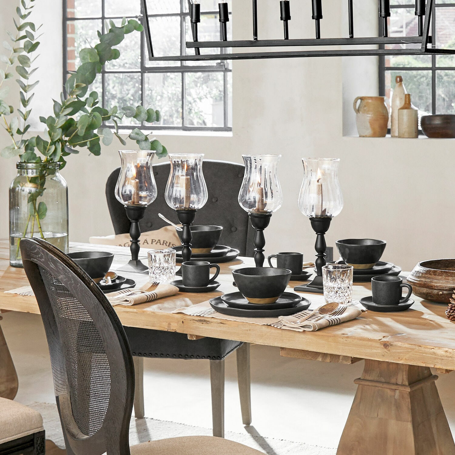 Geschirr 30er Set Biarré schwarz