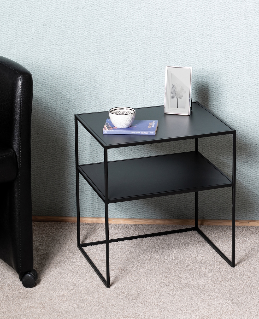 Beistelltisch 50 x 40 cm schwarz